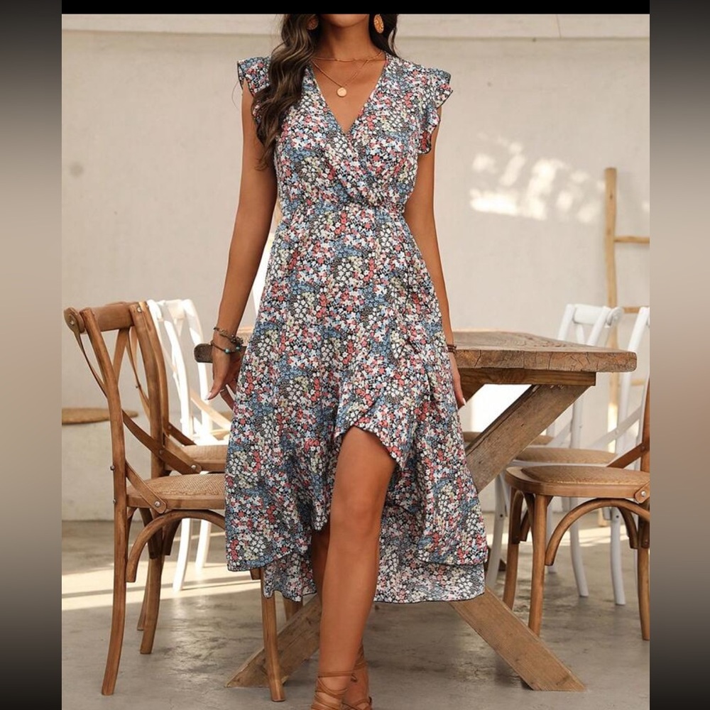 Shein faux wrap dress large 8/10